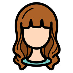 wigs filled outline icon style