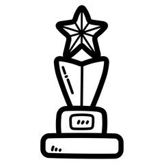 trophy line icon style