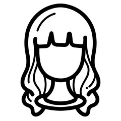 wigs line icon style