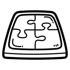 puzzle line icon style
