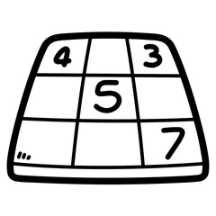 sudoku line icon style