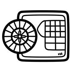 Roulette line icon style