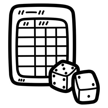 Yahtzee line icon style