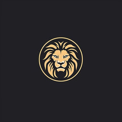 A lion"s head on a black background. Generative AI.