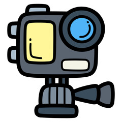 action camera filled outline icon style