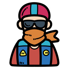 man filled outline icon style