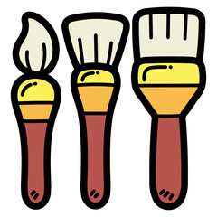 brush filled outline icon style