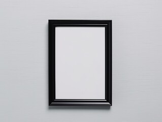 A black frame mockup on a grey background