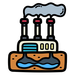 geothermal energy filled outline icon style