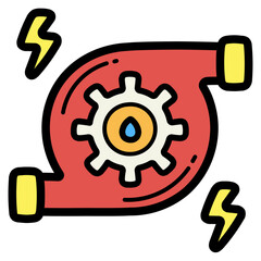 Hydro power filled outline icon style