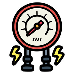 Gauge filled outline icon style