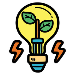 light bulb filled outline icon style