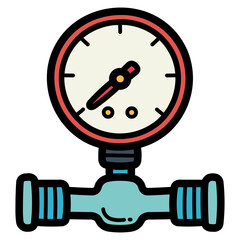 Pressure gauge filled outline icon style