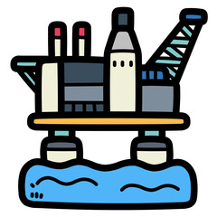 Obraz premium oil rig filled outline icon style