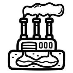 geothermal energy line icon style