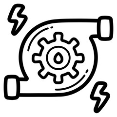 Hydro power line icon style