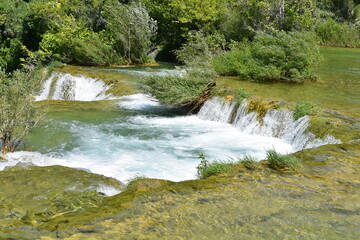 Wodospad Skradinski Buk, Park Krka, Chorwacja, atrakcja turystyczna, kaskady, zieleń, przyroda,  © Albin Marciniak