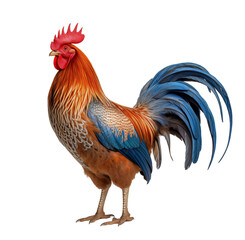 Fototapeta premium Rooster isolated on the transparent background PNG. AI generative. 