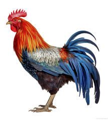 Fototapeta premium Rooster isolated on the transparent background PNG. AI generative. 