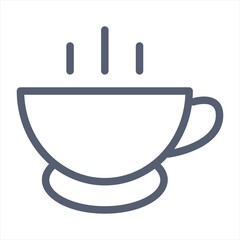 Cup of coffee icon. Cup flat icon. Thin line signs for design logo, visit card, etc. Single high-quality outline symbol for web design or mobile app. Cup outline pictogram.