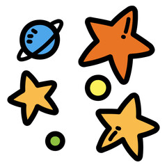 star filled outline icon style