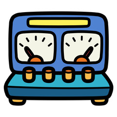 Voltmeter filled outline icon style
