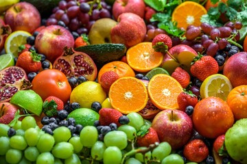 Vibrant Close-Up of Assorted Fresh Mixed Fruits in Exquisite 4K Resolution