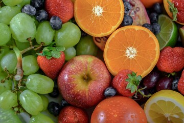 Vibrant Close-Up of Assorted Fresh Mixed Fruits in Exquisite 4K Resolution