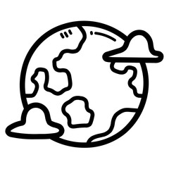 earth line icon style