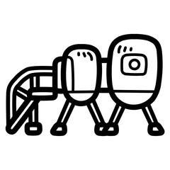 moon habitat line icon style