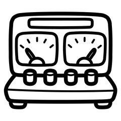 Voltmeter line icon style
