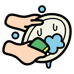 dish filled outline icon style