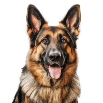 Head of german shepherd isolated on white created with Generative AI