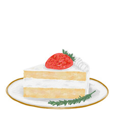 piece of cake with strawberry