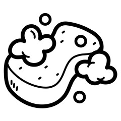 sponge line icon style