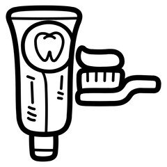Tooth paste line icon style