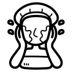 Wash face line icon style