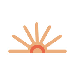 Hand drawn sun vintage element,