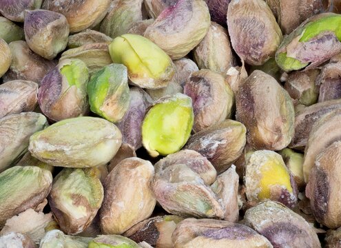 Pistacje solone z bliska w dużej rozdzielczości 