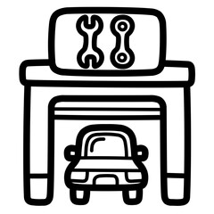car service line icon style