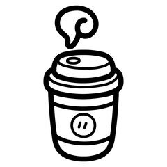 coffee line icon style