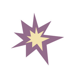 Hand drawn star, clipart vector