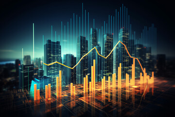 Naklejka premium financial growth trend concept, business strategy for success