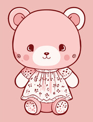 Bear vector illustration for children, nice animal, eps 10