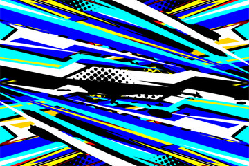 design vector background racing with a unique stripe pattern and with a mix of bright colors like blue and with the effect of stars and spots, looks cool on a gray background