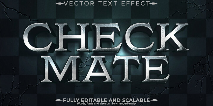 Chess checkmate text effect, editable epic and play text style