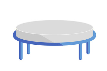 Illustration of a glass coffee table. Living room furniture. Isolated object. Vector