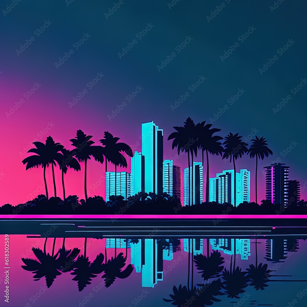 Poster abstract background of the night city. vector illustration