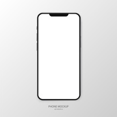 Vector mobile phone mockup. Realistic smartphone. Device mockup template for presentation. Cellphone frame with blank screen