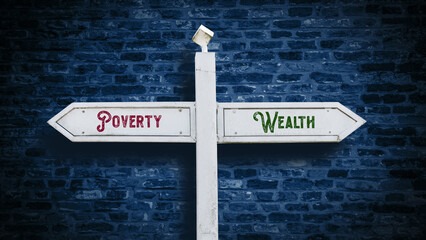 Street Sign Wealthy versus Poverty